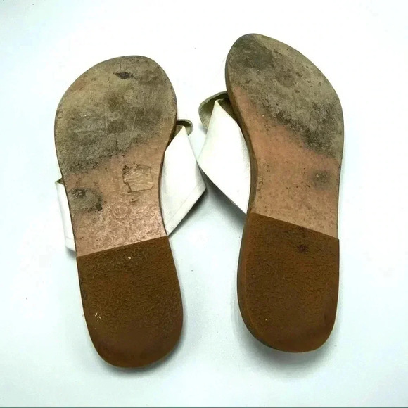 Ancient Greek Sandals Thais  Leather sandals slides wide cross straps size 7 - Picture 4 of 7